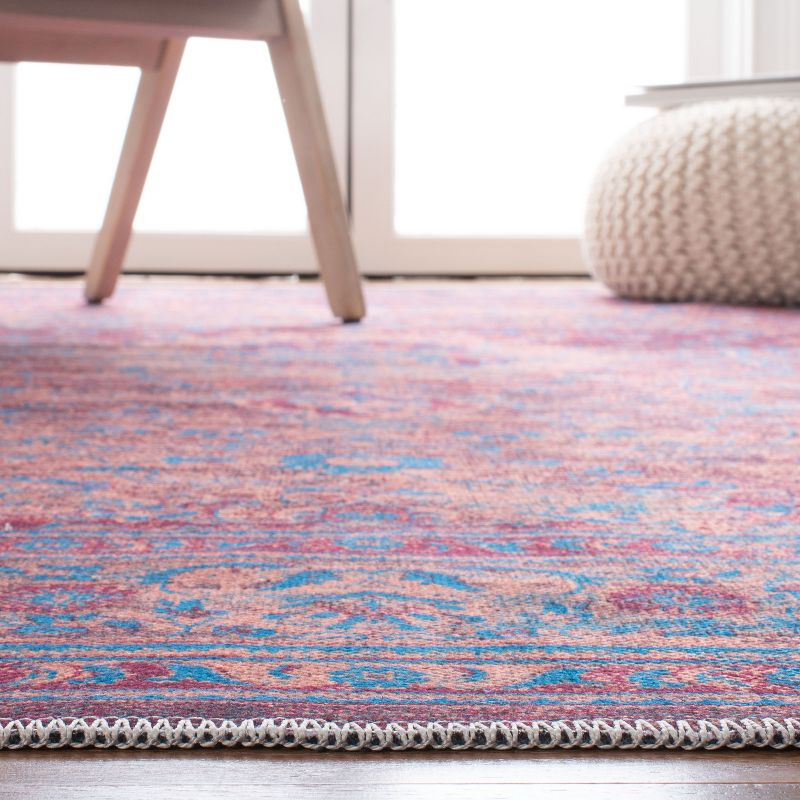 Serapi SEP550 Power Loomed Machine Washable Skid-Resistant Indoor Accent Rug - Gold/Blue - 4'x6' - Safavieh