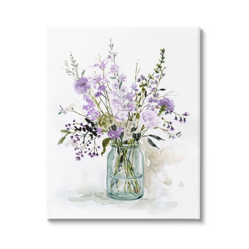Stupell Purple Botanicals Flower Arrangement Gallery Wrapped Canvas Wall Art, 16 x 20