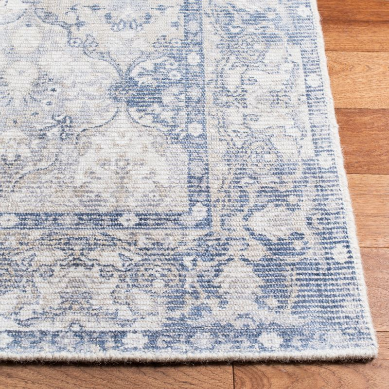 Restoration Vintage RVT705 Hand Loomed Indoor Area Rug - 6'x6' - Ivory/Blue - Safavieh