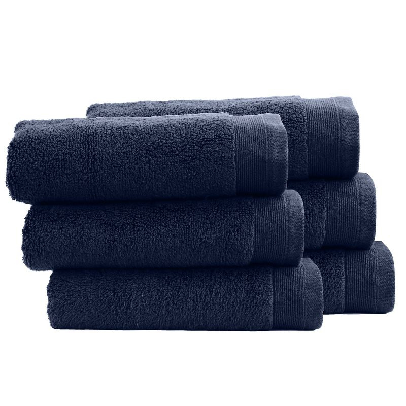 Hand Towels - 6-Pack, Softest 100% Cotton by California Design Den - Navy Blue, Six-Pcs Hand Towels