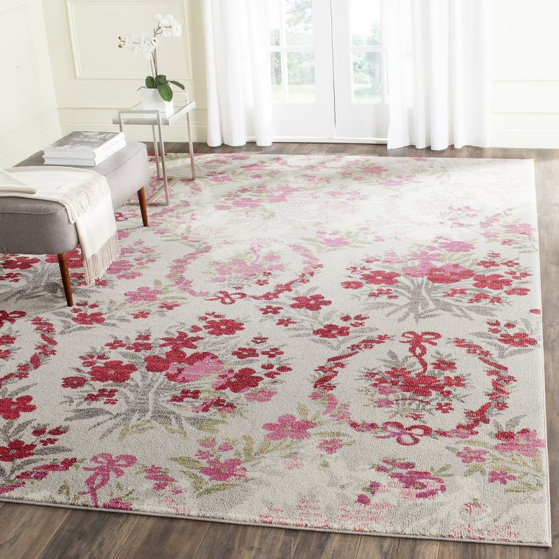 Monaco MNC205 Power Loomed Indoor Area Rug - Ivory/Pink - 8'x11' - Safavieh.
