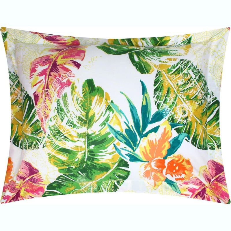 Greenland Home Fashions Tropics Luxurious Comfortable Ultra Soft Pillow Sham Coral