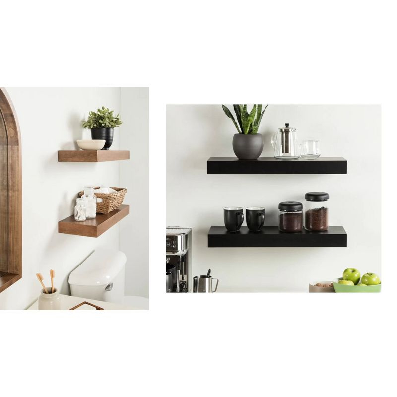 Kate & Laurel All Things Decor 36"x8" Havlock Wood Floating Shelf Black
