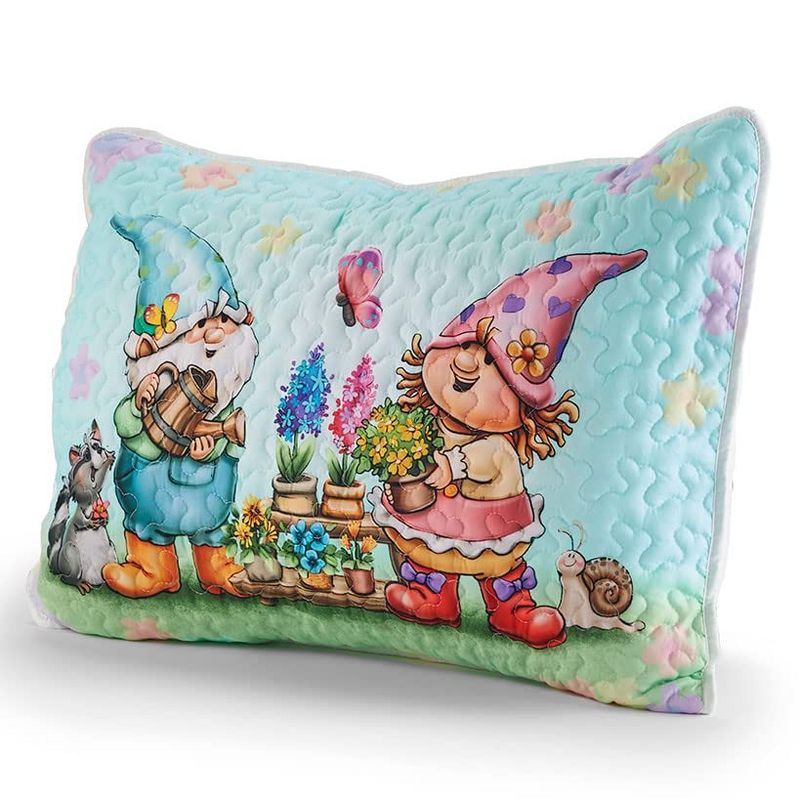 The Lakeside Collection Gnome Standard Sham - Country Style Spring Bedding 1 Pieces