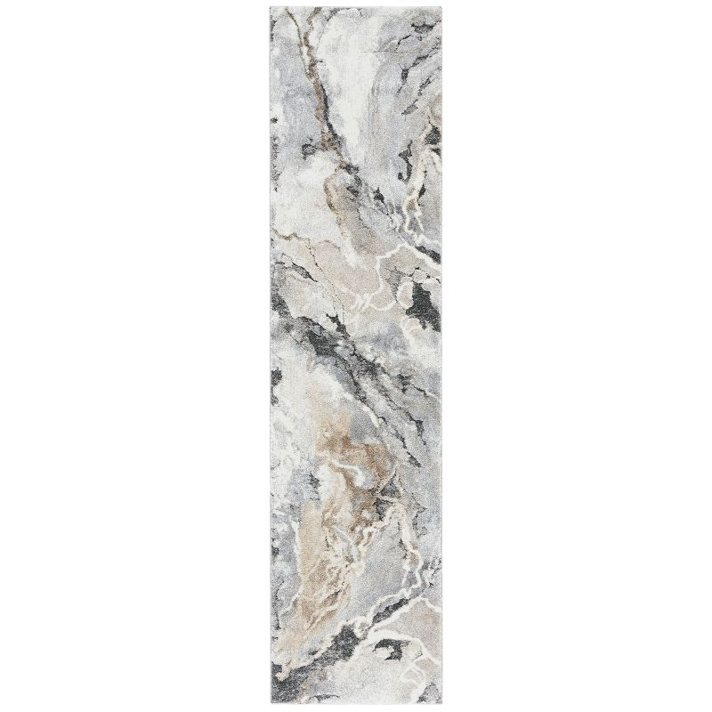 Cyrus Shag CYR121 Power Loomed Indoor Runner Rug - Grey/Beige - 2'2"x9' - Safavieh