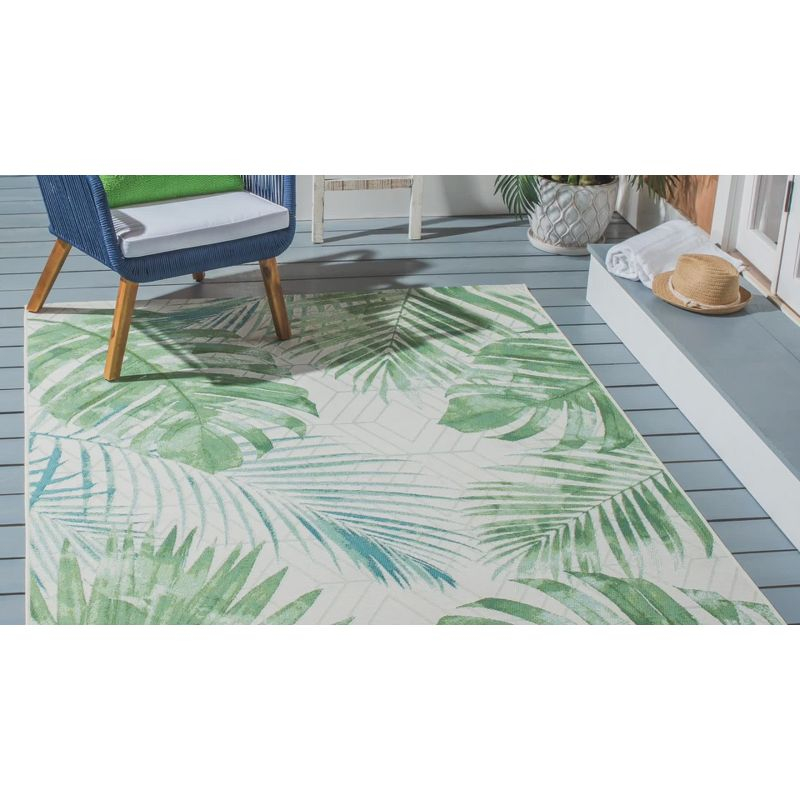 Barbados BAR590 Power Loomed Indoor/Outdoor Area Rug - Green/Teal - 5'3"x7'6" - Safavieh.