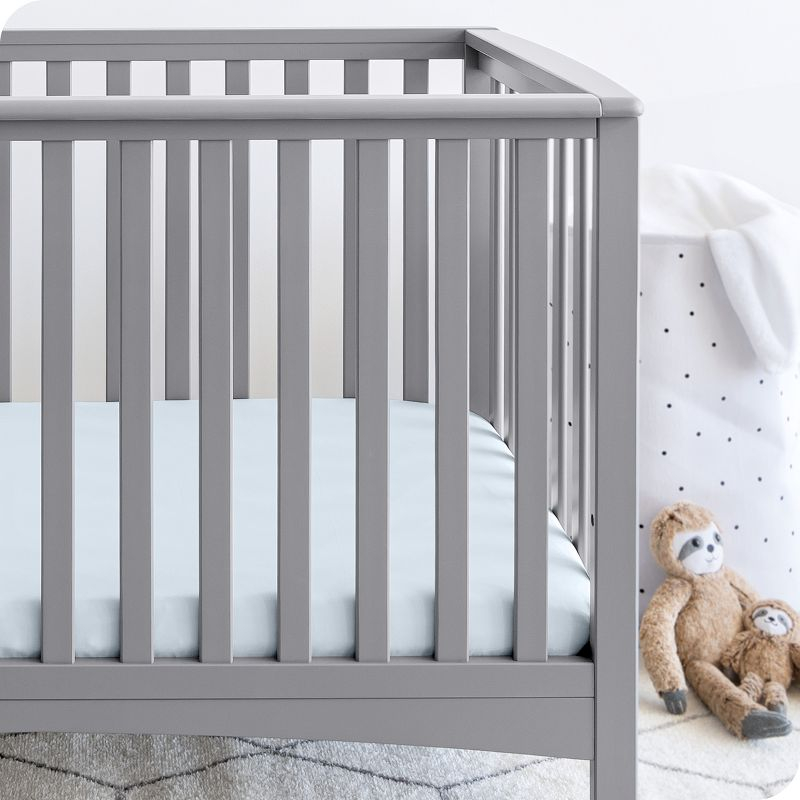 Fitted Crib Microfiber Sheet Sky Blue 3 pk by Bare Home