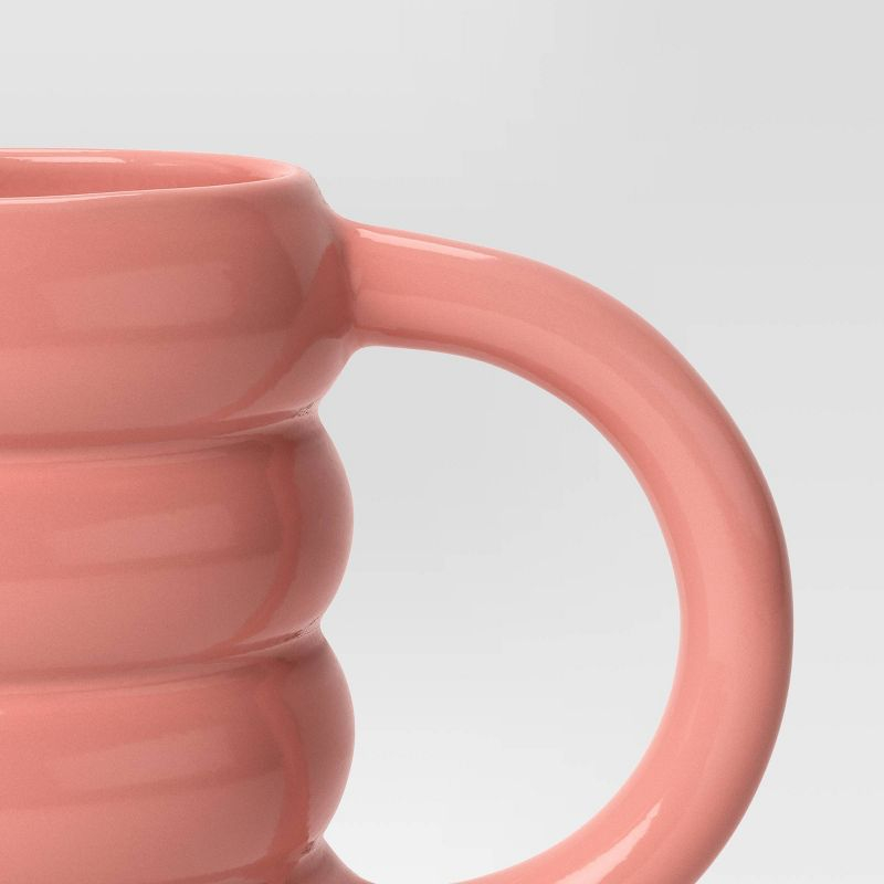 13oz Stoneware Artisan Mug Coral - Room Essentials™: Coffee Cup, Microwave & Dishwasher Safe, Hot/Cold Beverages