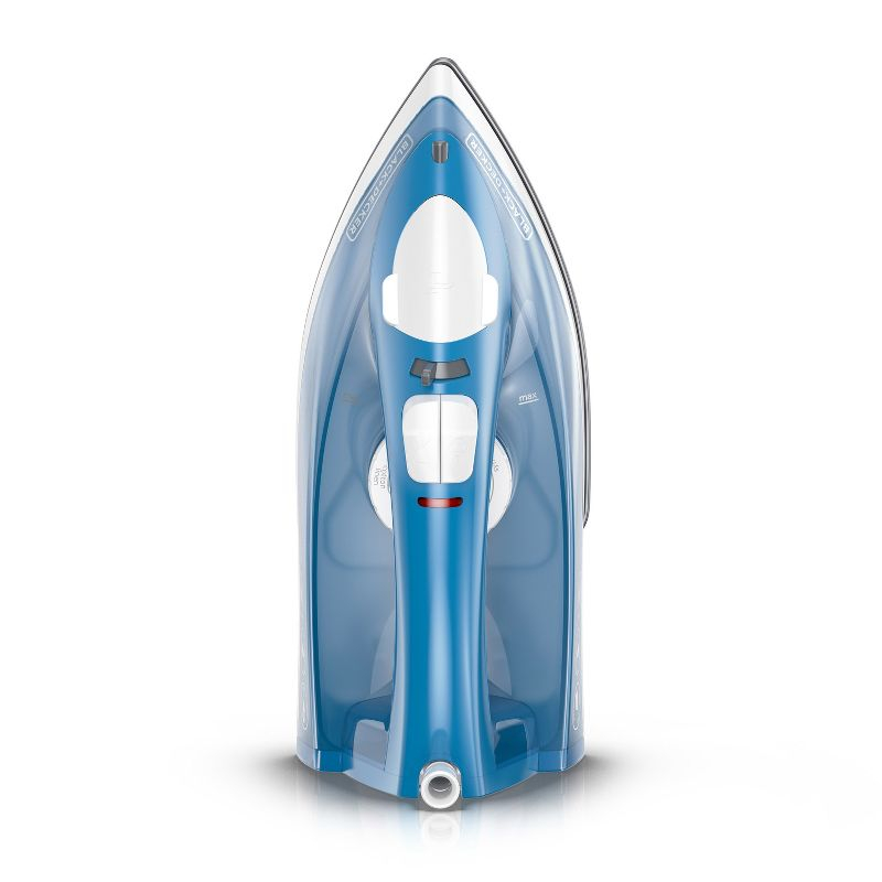 BLACK+DECKER Steam Iron - White: Nonstick Soleplate, Variable Steam, 1200W, Pivoting Cord, 2-Year Warranty, 8ft Cord Length
