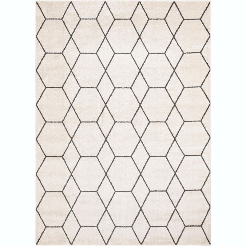 Unique Loom 8' 0 x 11' 0 Trellis Frieze Geometric Ivory Area Rug