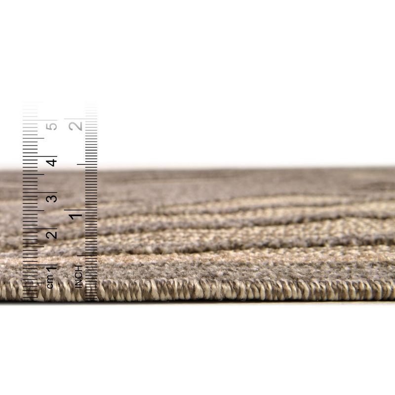 Unique Loom 6' 1 x 9' 0 Gray Outdoor Botanical Augusta Area Rug