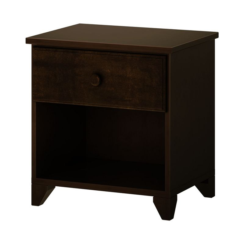 Max & Lily Classic Wood Nightstand with 1 Drawer, Kids Bedside Table/End Table, Small Nightstand for Bedroom, Espresso