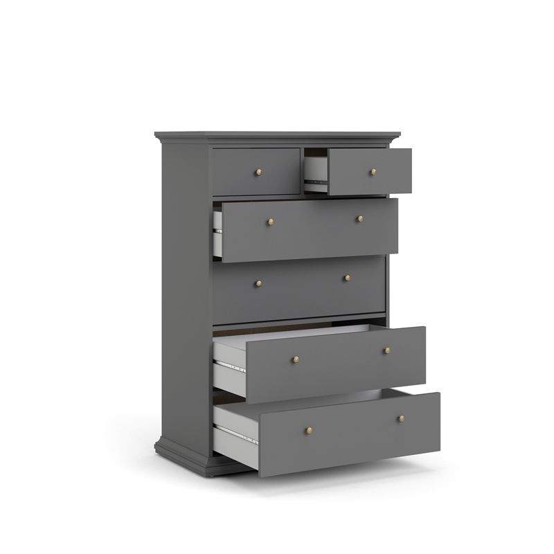 Sonoma 6 Drawer Chest in Black Lead - Tvilum