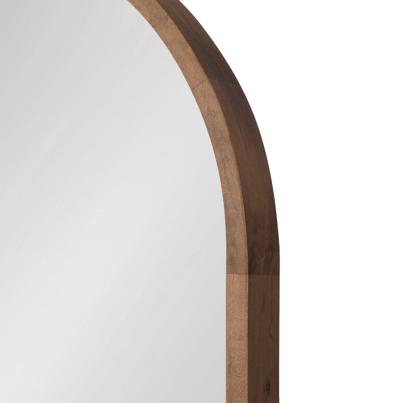 24" x 36" Hutton Wood Framed Capsule Wall Mirror Rustic Brown - Kate & Laurel All Things Decor