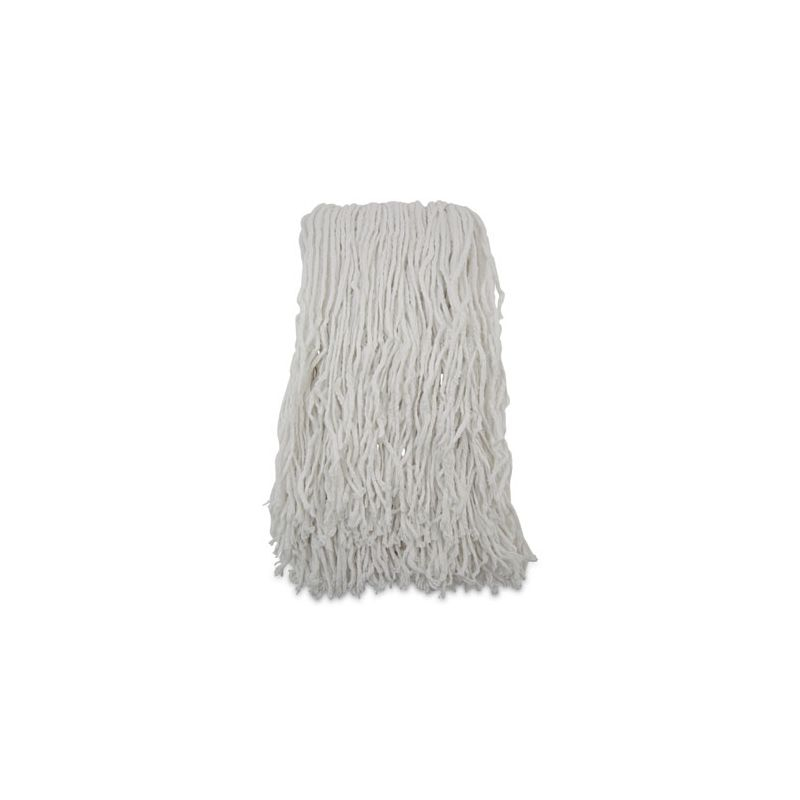 Boardwalk Banded Rayon Cut-End Mop Heads, #24, White, 1.25" Headband, 12/Carton