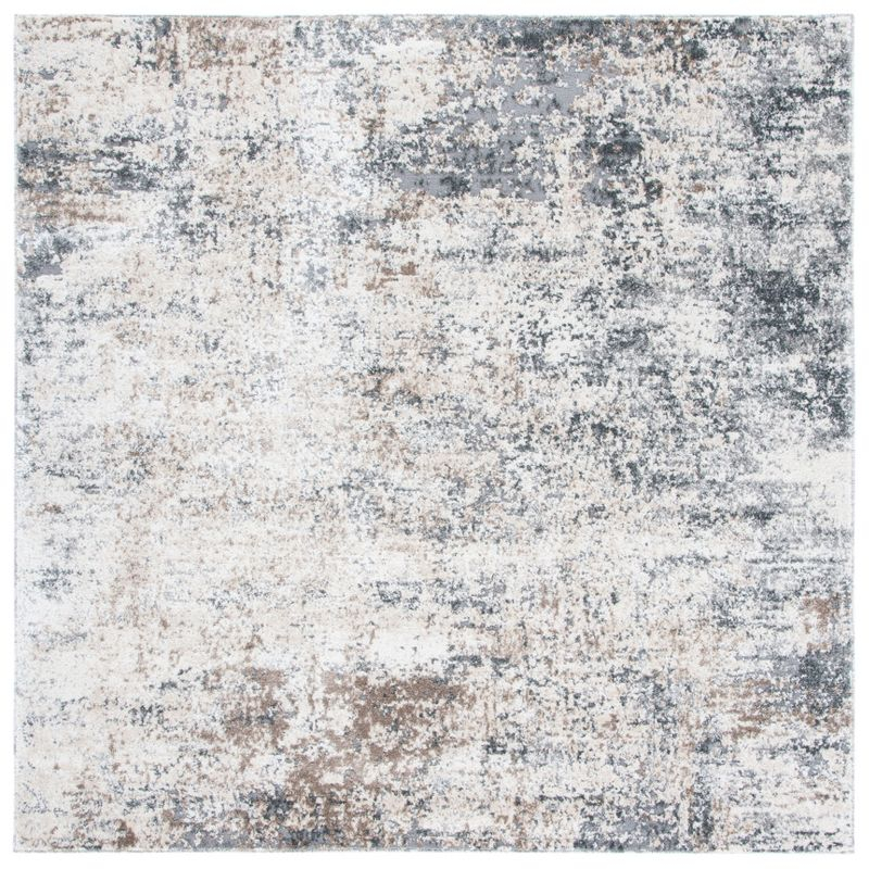 Aston ASN705 Power Loomed Indoor Area Rug - Ivory/Grey - 6'7"x6'7" - Safavieh