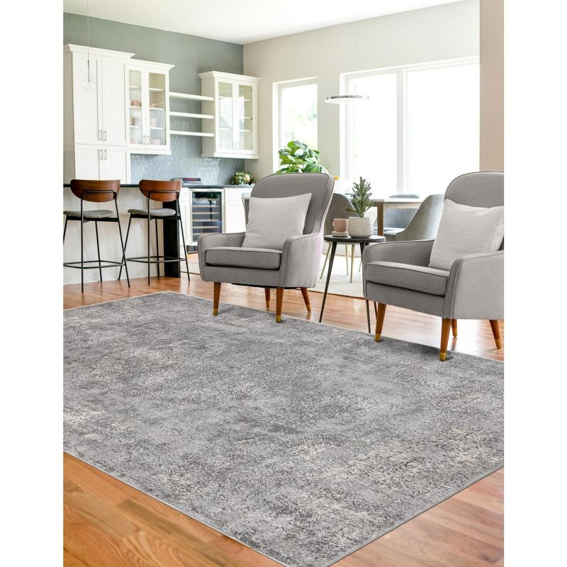 Unique Loom Portland Collection Area Rug - Woodburn (7' 1" x 10' Rectangle Gray/Ivory)
