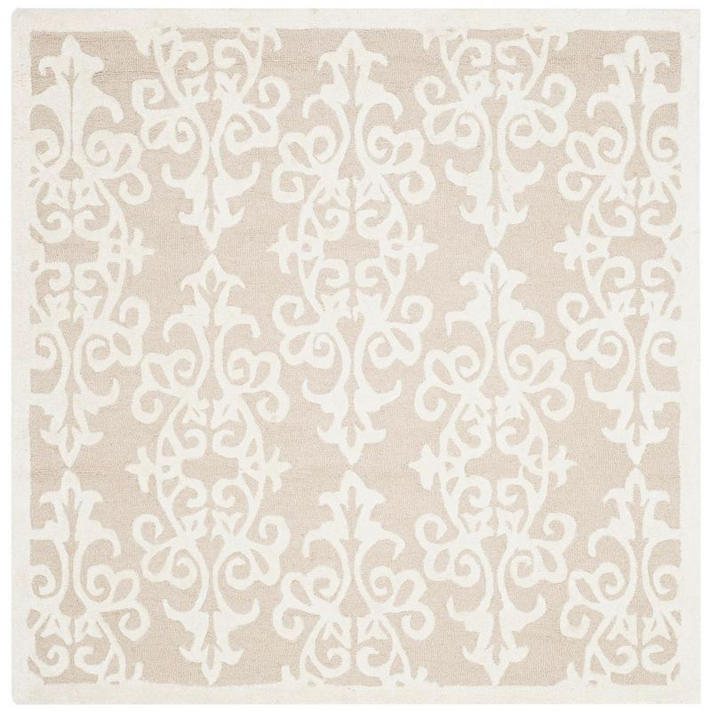 Bella BEL127 Hand Tufted Area Rug - Sand/Ivory - 5'x5' - Safavieh.