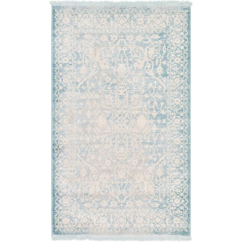 Unique Loom New Classical Collection Area Rug - Olympia (3' 3" x 5' 3" Rectangle Light Blue/Ivory)