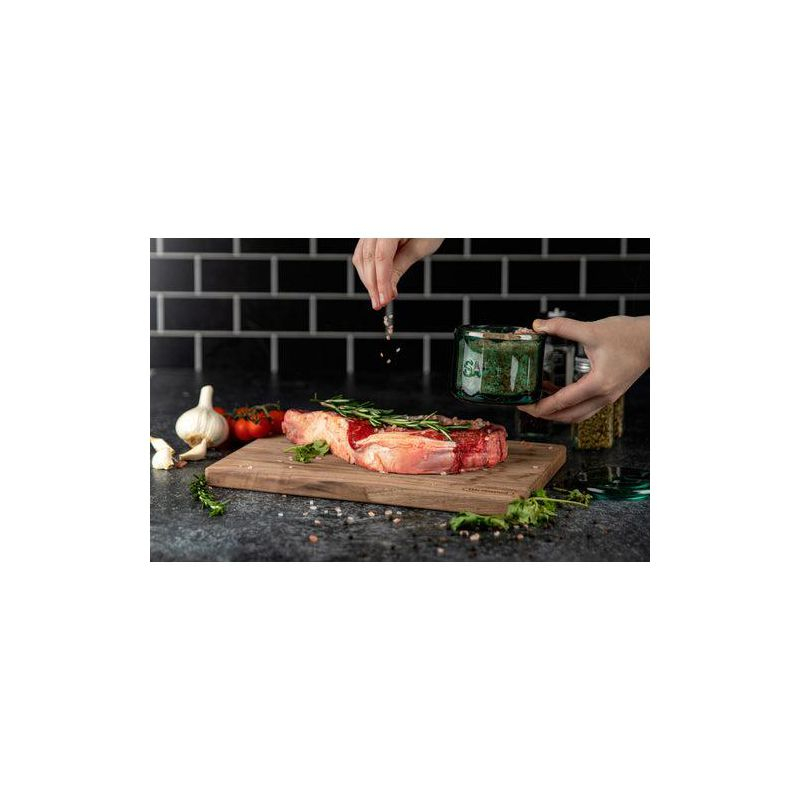 Kook Glass Salt Cellar, with Airtight Lid, 10 Oz, Emerald
