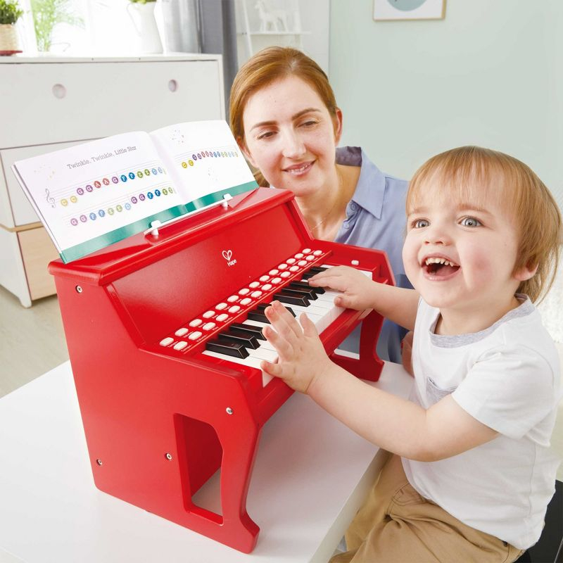 Hape Learn With Lights: Electronic Piano - Red, 25 Keys, Ages 3+