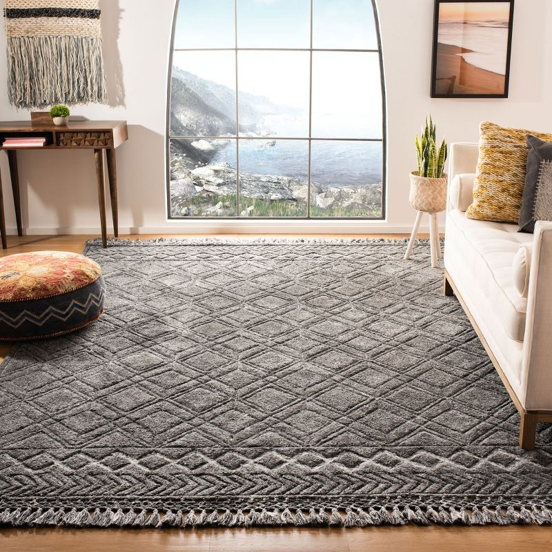 Casablanca CSB664 Hand Tufted Area Rug - Charcoal - 8'x10' - Safavieh.