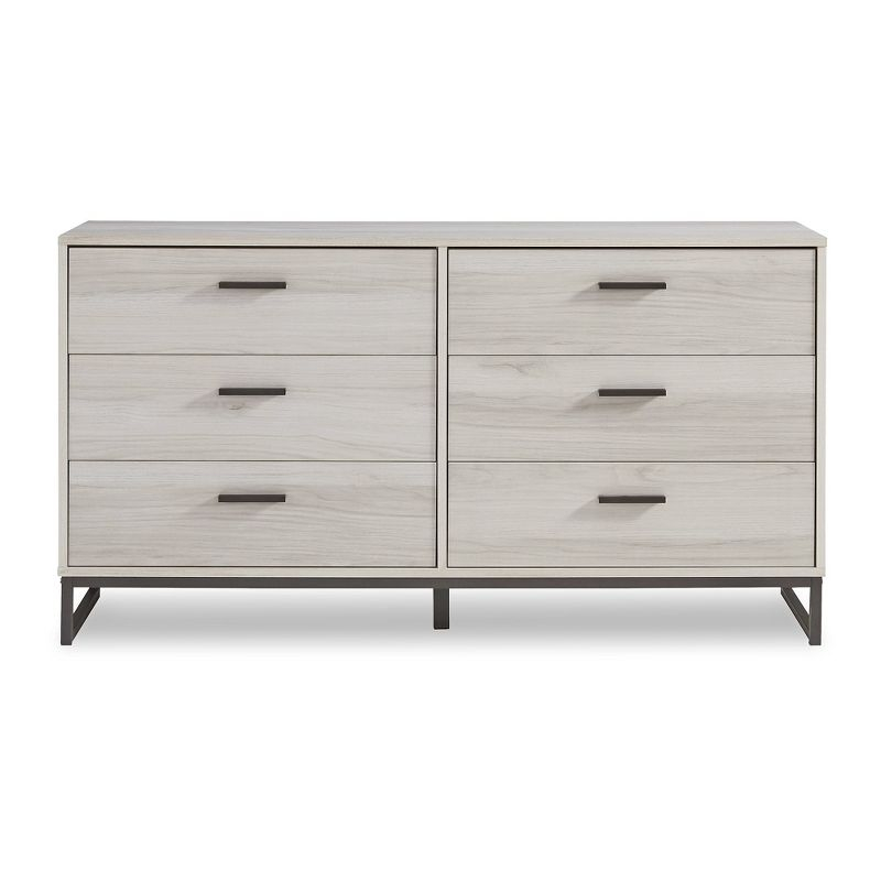 Signature Design by Ashley Contemporary Socalle 6 Drawer Dresser, Light Natural