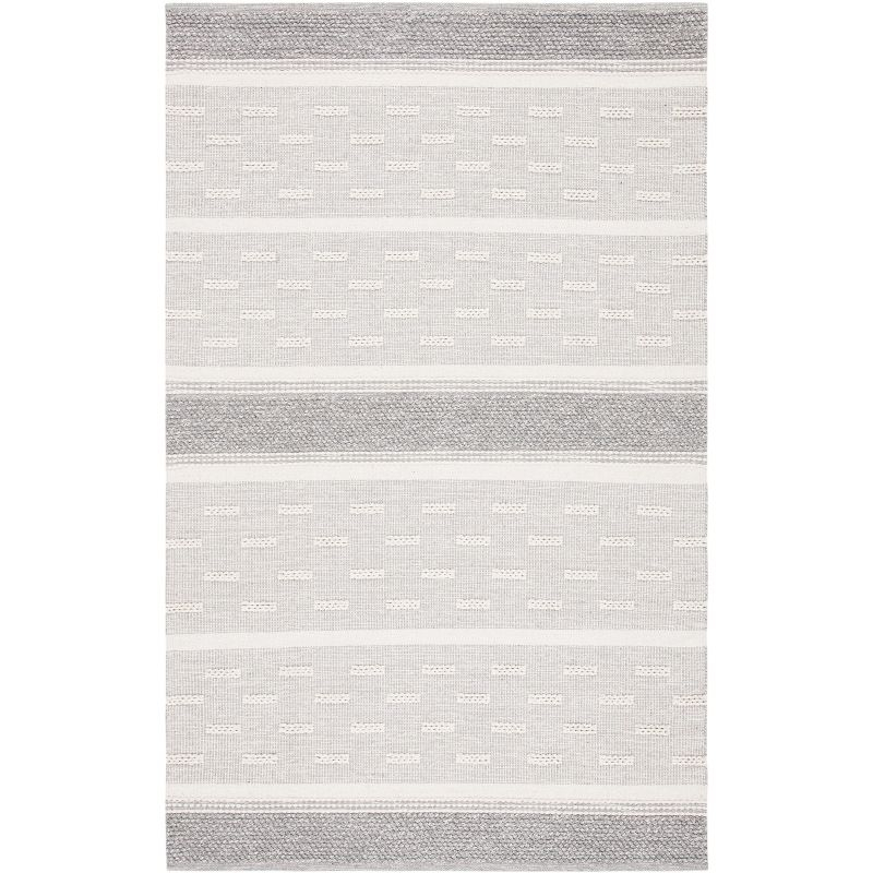 Striped Kilim STK519 Hand Woven Area Rug - Ivory/Grey - 6'x9' - Safavieh.