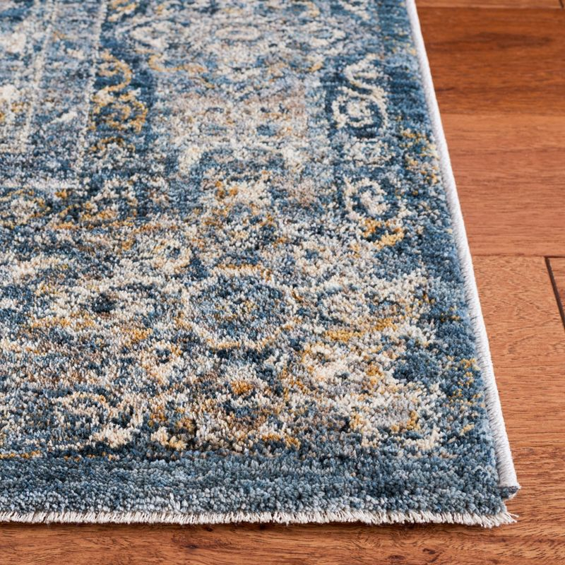 Valencia VAL570 Power Loomed Area Rug - Dark Blue/Yellow - 4'x6'2" - Safavieh.