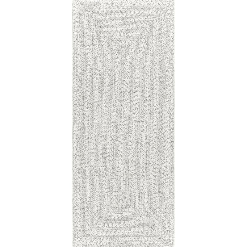 nuLOOM Wynn Braided Indoor/Outdoor Area Rug, Runner 2' 6" x 6', Salt and Pepper