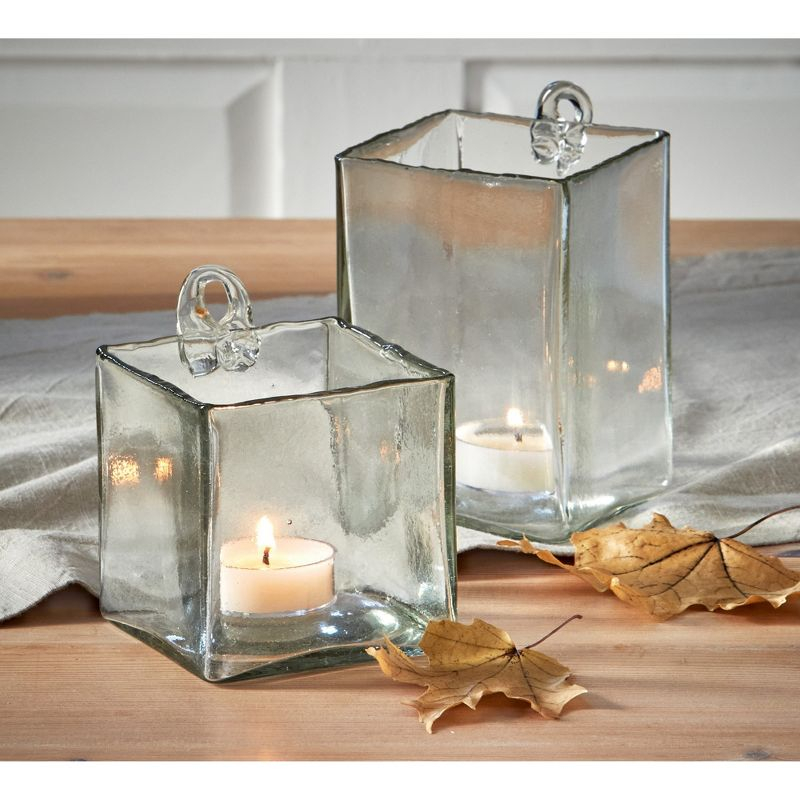 tag Clarity Clear Rectangle Glass Votive Candleholder Tall, Tabletop Mantel Wedding Centerpiece Decoration 3.5 x 3.5 x 5.0 in.