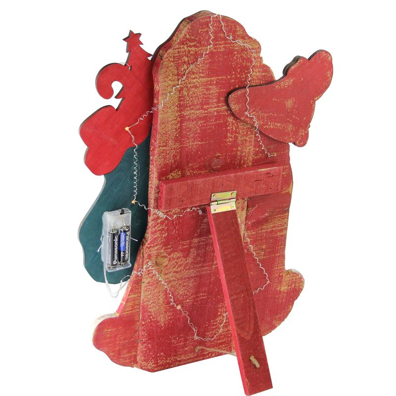 Northlight 19.5" Red and White LED Lighted Santa Claus Christmas Wooden Figure
