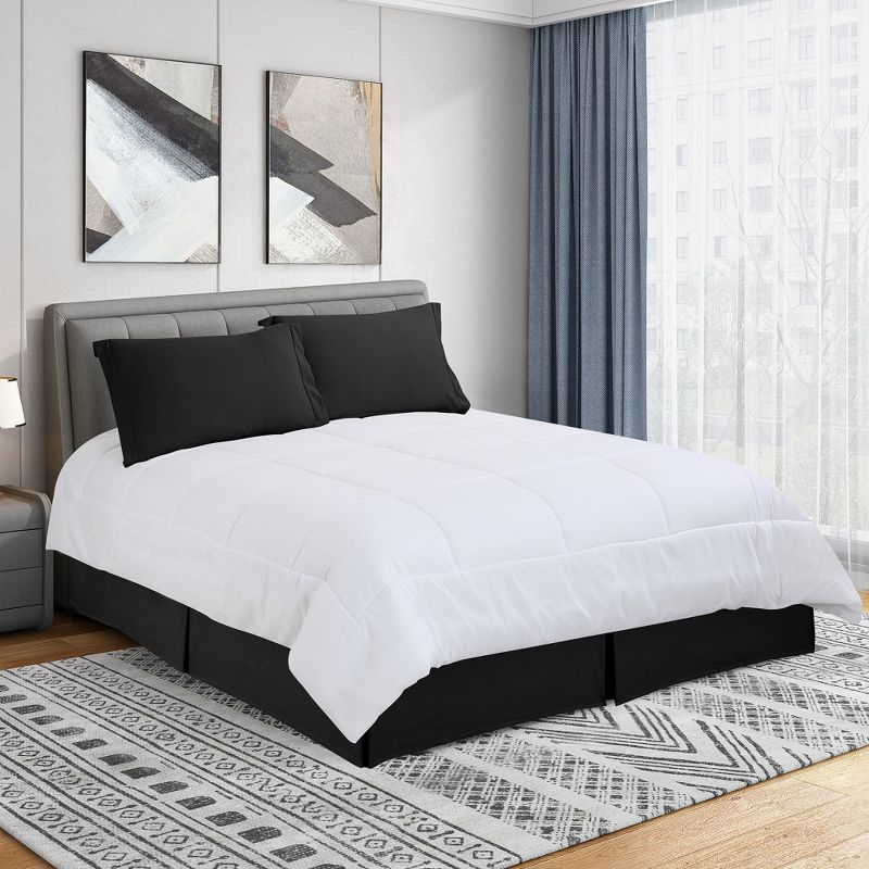 Swift Home | Basics Pleated Microfiber Bed Skirt 14-inch Drop Rose Blush Full