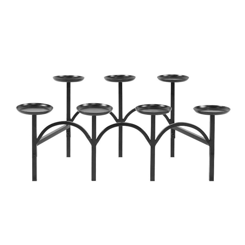 Achla Designs 10"x19" Nordic Hearth Fireplace Candelabra Black