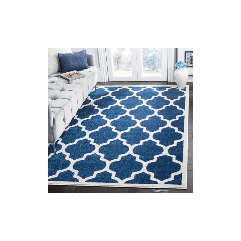 Amherst AMT420 Power Loomed Indoor Area Rug - Navy/Beige - 5'3"x8' - Safavieh