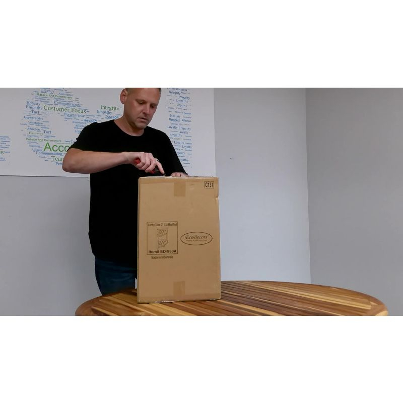 12" SnazzyCorner ED980 Wide Teak Shower Bench with Shelf - EcoDecors