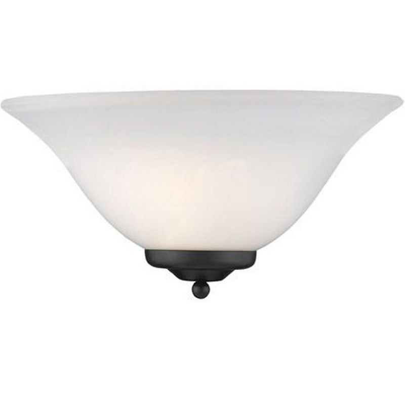 Golden Lighting Sloane 1-Light Wall Sconce in Matte Black with Opal Glass