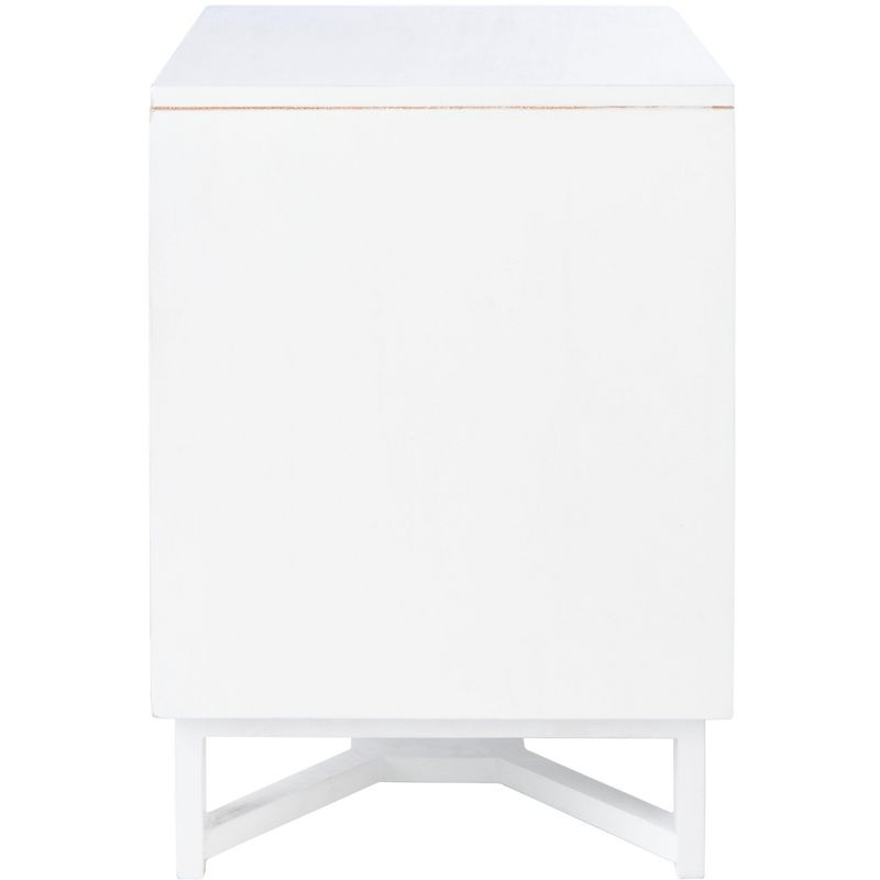 Hedwig 2 Drawer Nightstand - White/Natural - Safavieh.