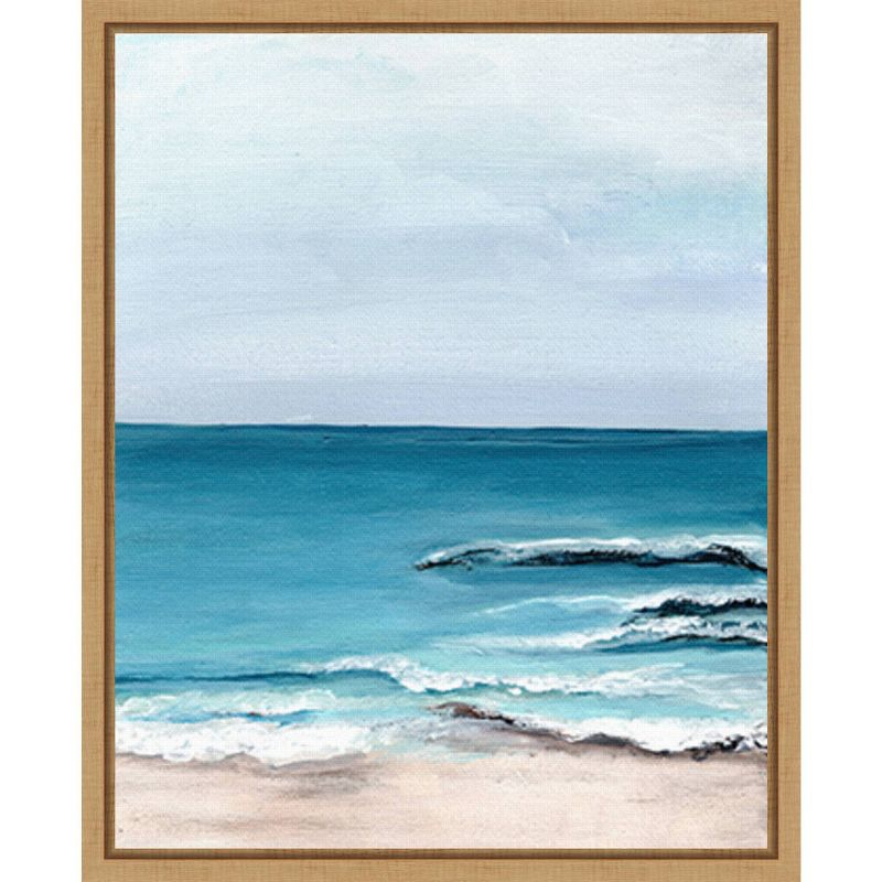 Amanti Art 16"x20" Oceanside View I by Marcy Chapman Framed Canvas Wall Art Print