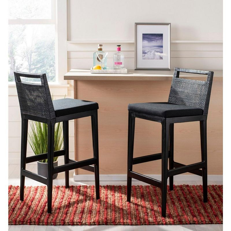 Darin Bar Stool - SEA4015 - Dark Brown/Black - Safavieh