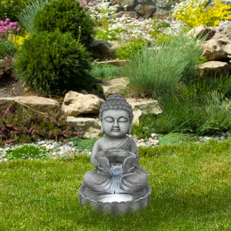 Northlight 21.5" Buddha in Sukhasana Pose Outdoor Garden Water Fountain