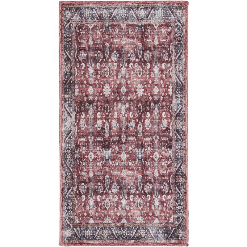 Nourison Washable Brilliance 2' x 4' Brick/Ivory Vintage Indoor Bathroom, Kitchen Mat Rug