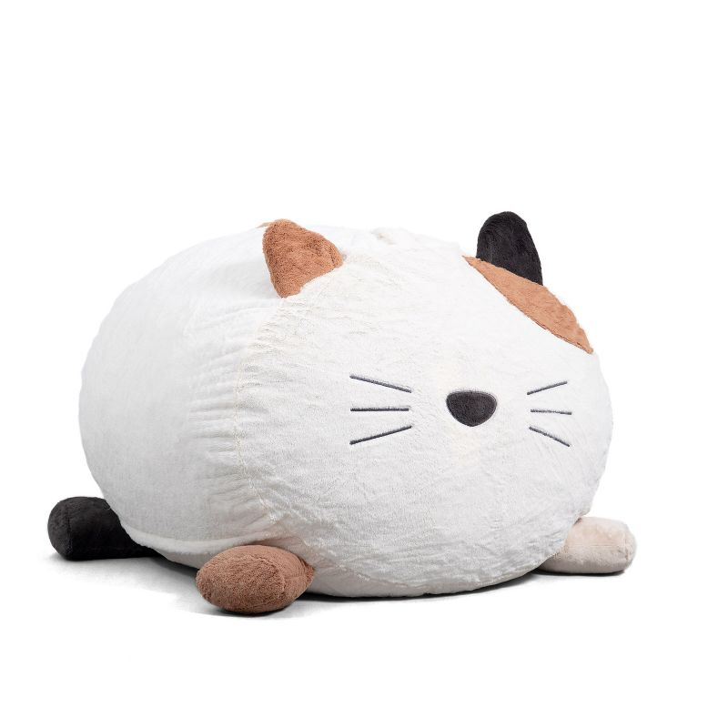 Big Joe Wild Things Foam Filled Animal Bean Bag Chair with Removable Cover, Soft Faux Fur, Kids and Teens,Francesca Feline