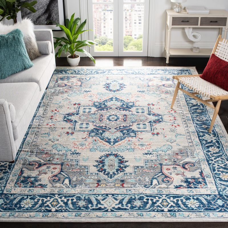 Brentwood BNT811 Power Loomed Area Rug - Light Grey/Blue - 8'x10' - Safavieh.
