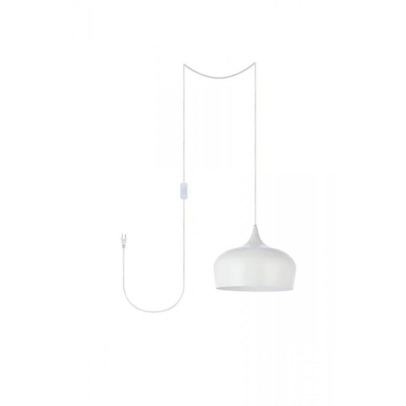 Elegant Lighting Nora 1 Light white plug-in pendant