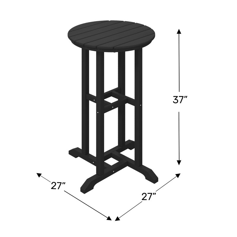 WestinTrends Malibu 37" All Weather HDPE Outdoor Patio Counter Height Bistro Table - Round, Teak