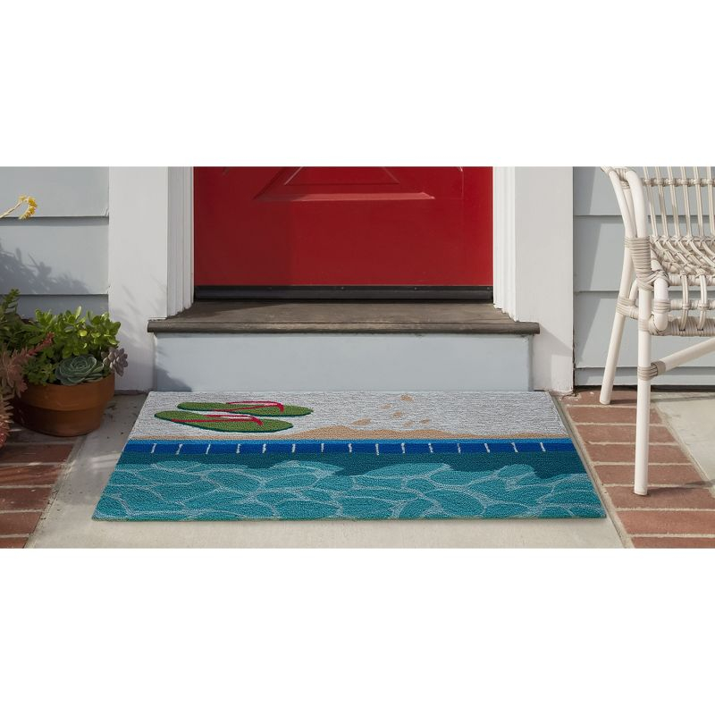 Liora Manne Frontporch Poolside Indoor/Outdoor Rug Water 2'6" x 4'
