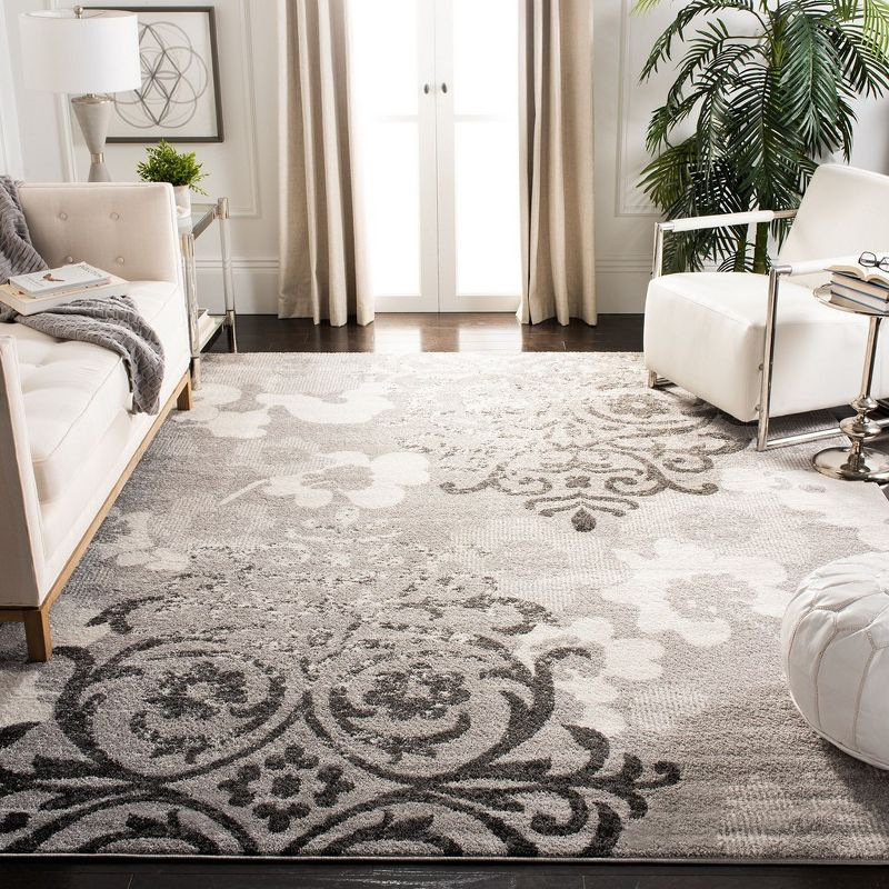 Adirondack ADR114 Machine Made Indoor Area Rug - Silver/Ivory - 12'x18' - Safavieh