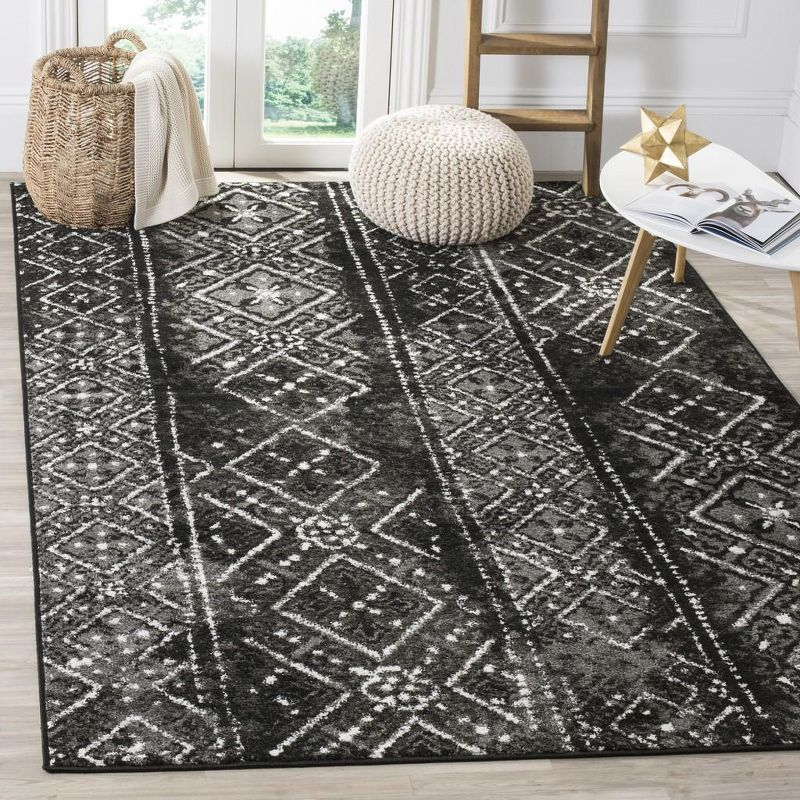 Adirondack ADR111 Machine Made Indoor Area Rug - Black/Silver - 6'x9' - Safavieh