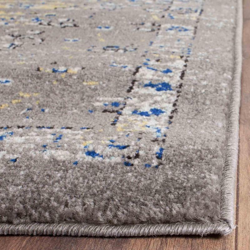 Evoke EVK224 Power Loomed Area Rug - Dark Grey/Yellow - 4'x6' - Safavieh.